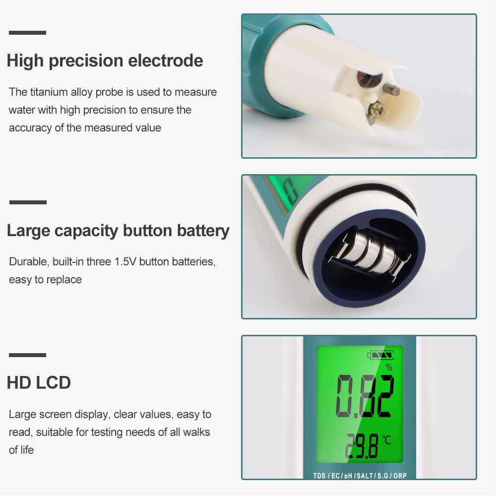 7 In 1 Digital Water Quality T - огляд і ціна Ph Meter Digital Water Tester