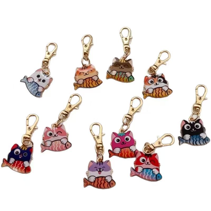 10pcs alloy printed cat keycha - огляд і ціна Packaging